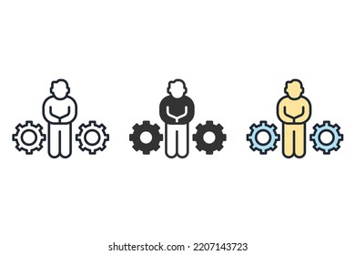 Management icons  symbol vector elements for infographic web