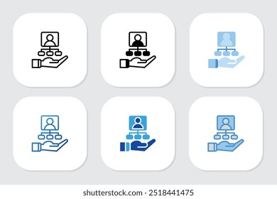 Management-Symbole mit verschiedenen Designstilen