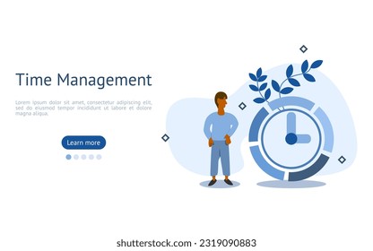 management illustration set. characters time management has been completed. time management and multitasking concept. vector illustration.