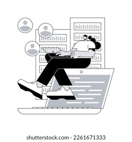 Management information system abstract concept vector illustration. Coordination of organization, analysis of information, monitoring employees, progress visualization abstract metaphor.