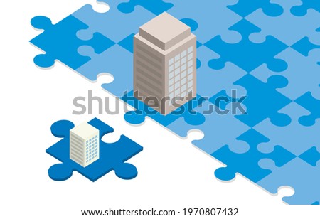 management integration,mergers and acquisitions image,vector illustration,blue background