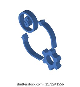 Management isometric left top view 3D icon