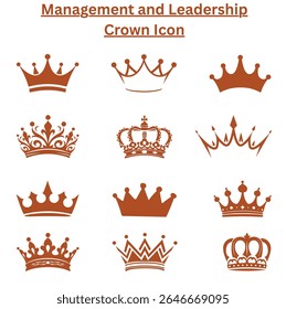Management and Leadership Crown Icon