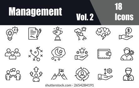 Linha de gerenciamento ícones editáveis Set vol. 2