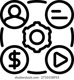 Vector de ilustración de icono de línea de administración