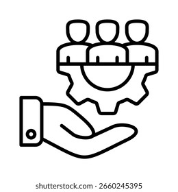 Management line icon vector illustration