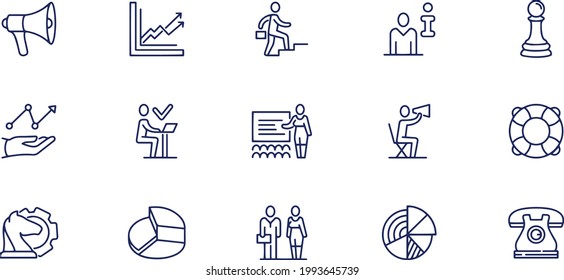 Management Line Icons. Editable Stroke vector design 