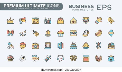 Management line icons set. Business Managment and Direction elements outline icons collection. Businessman, Career, Human Resources, Employee, Strategy, Communication, Teamwork - stock vector