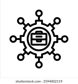 Management Line Vector Illustration On White Background.