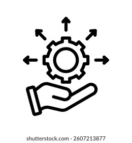Management Line Vector Illustration On White Background.