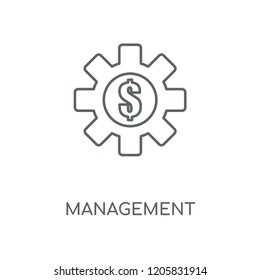 Management linear icon. Management concept stroke symbol design. Thin graphic elements vector illustration, outline pattern on a white background, eps 10.