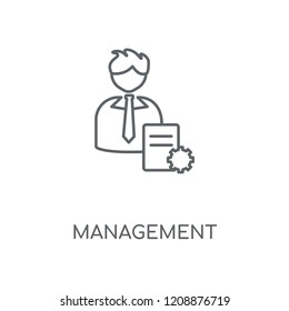 Management linear icon. Management concept stroke symbol design. Thin graphic elements vector illustration, outline pattern on a white background, eps 10.