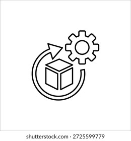 ícones de logística de gerenciamento. ilustração de vetor de linha simples