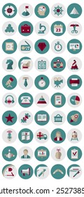 Management and marketing icons. Fifty flat vector icons management and marketing. All layers have their names.