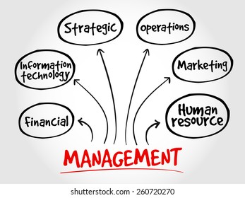 Management mind map business strategy concept