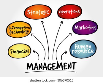 Management mind map business strategy concept