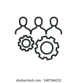 management - minimal line web icon. simple vector illustration. concept for infographic, website or app.