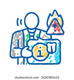 management misconduct organizational crisis doodle icon sketch vector. management misconduct organizational crisis sign. isolated symbol illustration