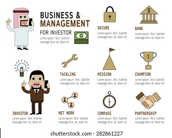 management modern flat icon ,
business infographic elements concept,