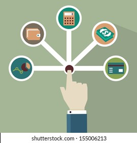 Management of money - vector illustration