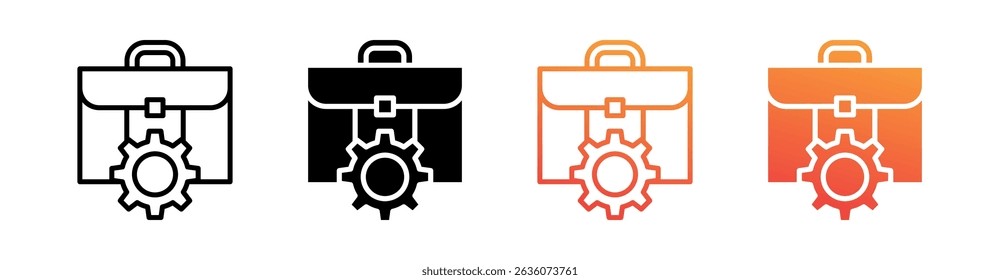 Management Multi Style Icon Set Vector