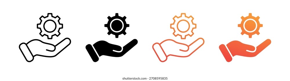 Vector de conjunto de iconos de varios estilos de administración