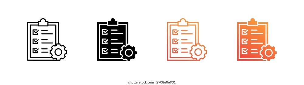 Management Multiple Style Icon Set