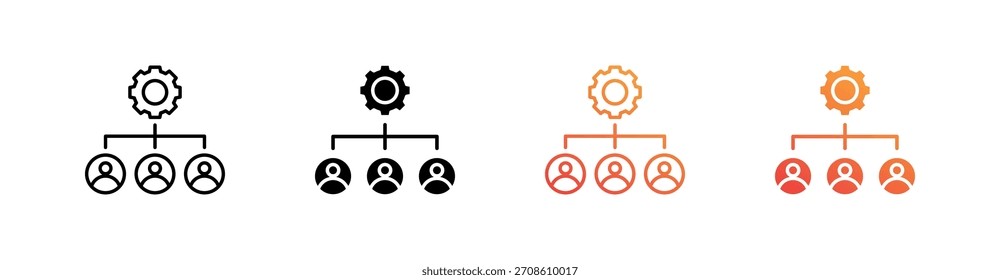 Conjunto de iconos de varios estilos de administración