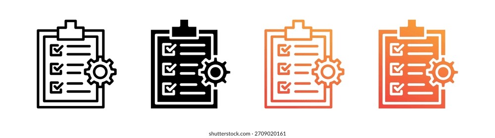 Vector de conjunto de iconos de varios estilos de administración