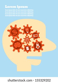 Management in my head ,Vector cartoon business