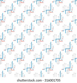 Management in one click. Abstract technology seamless transparent background.