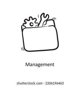 Management Outline Icon Design illustration. Project Management Symbol on White background EPS 10 File