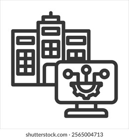 It Management Outline Icon Vector Illustration