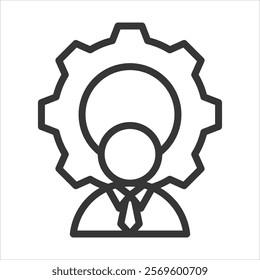 Management Outline Icon Vector Illustration
