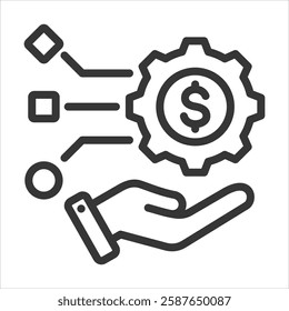 Management Outline Icon Vector Illustration