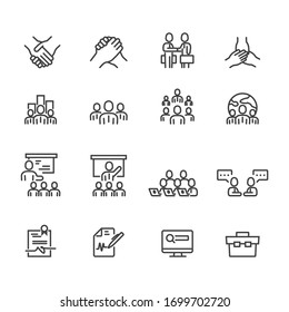 Management and people icons set,Vector