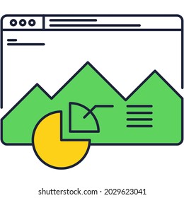 Management pie chart business statistics vector. Graphic round finance diagram icon. Flat percent economy report presentation