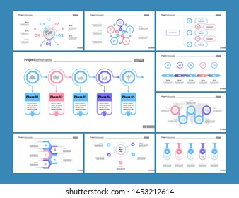 Management process and flow charts. Business and finance concept. Infographic design set can be used for workflow layout, diagram, annual report, presentation, web design.