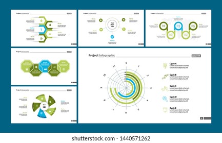 Management process, flow and doughnut charts. Business and marketing concept. Infographic design set can be used for workflow layout, diagram, annual report, presentation, web design.