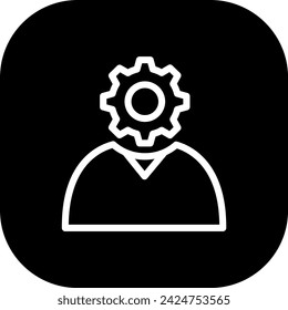 Symbol für die Entwicklung von Managementprojekten mit schwarzen Linien in Umrissform. Business, Management, Teamarbeit, Manager, Team, Büro, Strategie. Vektorgrafik