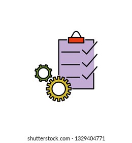 management project vector color icon, business document setting, tuning 