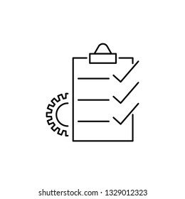 management project vector line icon, business document setting, tuning 