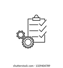 management project vector line icon, business document setting, tuning 