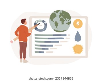 Gestión de los recursos aislados de la ilustración del vector conceptual. Economía de los recursos naturales, gestión sostenible, gestión de los recursos naturales, energía renovable, uso de fósiles, concepto de vectores de consumo de agua.