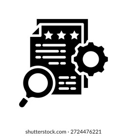 Icono de revisión de administración Ilustración vectorial de glifos