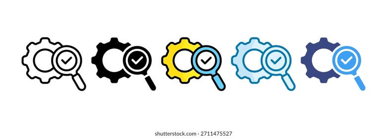 Management Review Icon Set Multiple Style Collection