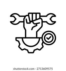Ilustración vectorial de línea de icono de servicio de administración