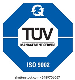 TÜV Management Service ISO 9002 Logo Icon in blue - German Certification Logo