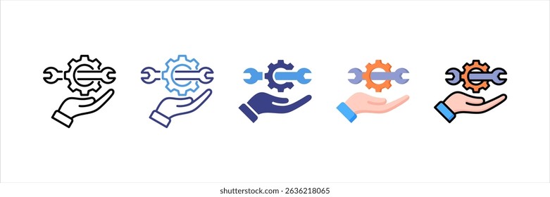 Management Service Multi Style Icon Set
