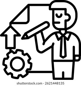 Ilustración vectorial de la línea de iconos de habilidades de gestión